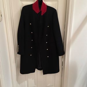 Zara Black Utility Jacket with Red Collar
